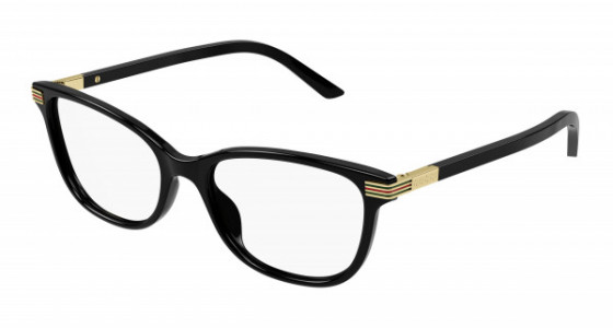 Gucci GG1451O Eyeglasses, 004 - BLACK with TRANSPARENT lenses