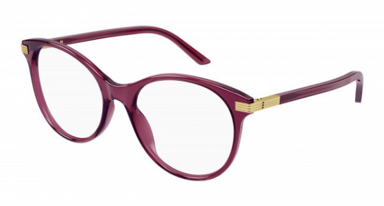 Gucci GG1450O Eyeglasses, 003 - BURGUNDY with TRANSPARENT lenses