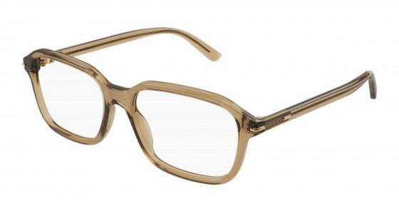 Gucci GG1446O Eyeglasses, 004 - BROWN with TRANSPARENT lenses