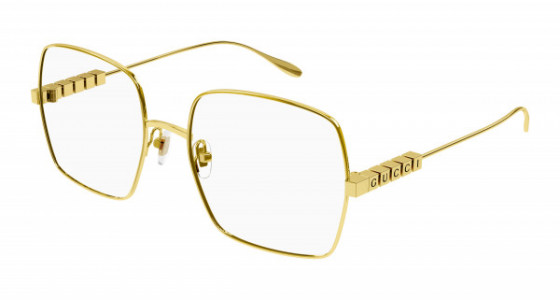 Gucci GG1434O Eyeglasses, 001 - GOLD with TRANSPARENT lenses