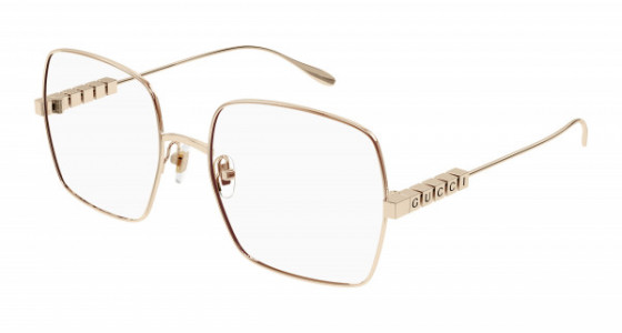 Gucci GG1434O Eyeglasses, 002 - GOLD with TRANSPARENT lenses