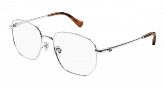 Gucci GG1420OK Eyeglasses, 002 - SILVER with TRANSPARENT lenses