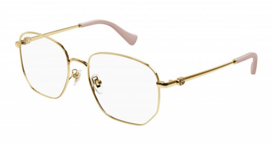 Gucci GG1420OK Eyeglasses, 003 - GOLD with TRANSPARENT lenses