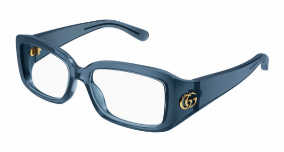 Gucci GG1406O Eyeglasses, 003 - BLUE with TRANSPARENT lenses
