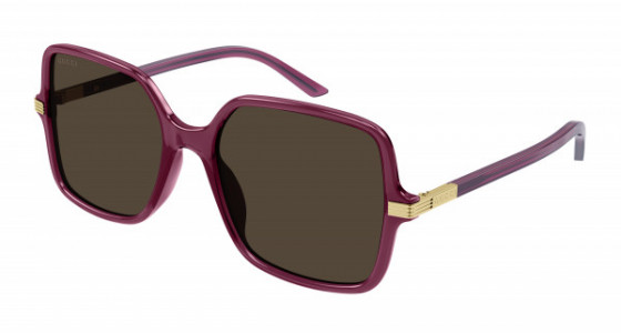 Gucci GG1449S Sunglasses, 004 - BURGUNDY with BROWN lenses