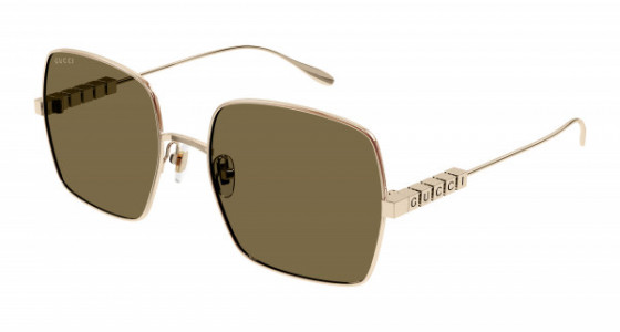 Gucci GG1434S Sunglasses, 002 - GOLD with BROWN lenses