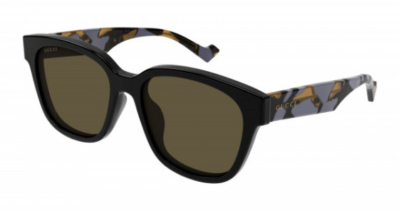 Gucci GG1430SK Sunglasses, 004 - BLACK with HAVANA temples and BROWN lenses