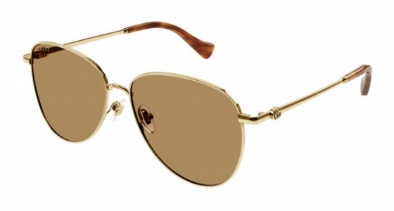 Gucci GG1419S Sunglasses, 002 - GOLD with BROWN lenses