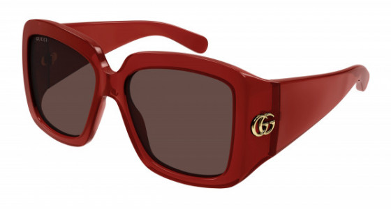 Gucci GG1402S Sunglasses, 003 - BURGUNDY with BROWN lenses