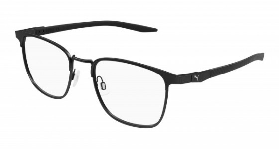 Puma PU0420O Eyeglasses, 001 - BLACK with TRANSPARENT lenses