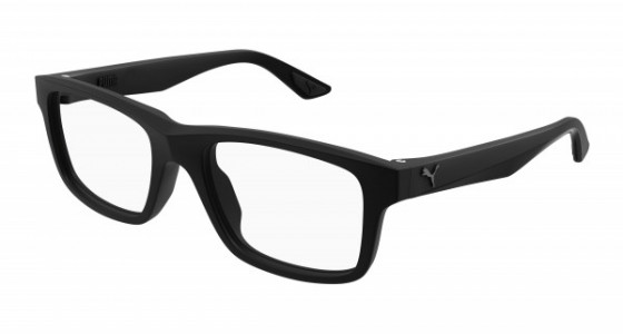Puma PU0405O Eyeglasses, 001 - BLACK with TRANSPARENT lenses