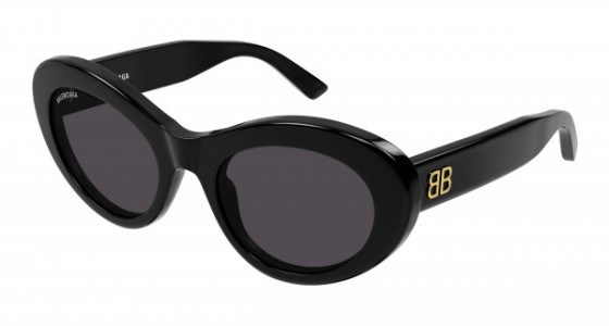 Balenciaga BB0294SK Sunglasses, 001 - BLACK with GREY lenses