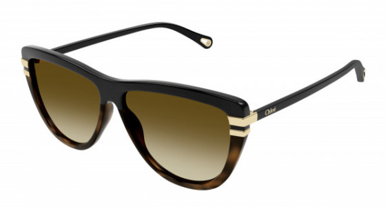 Chloé CH0203S Sunglasses, 003 - BLACK with BROWN lenses