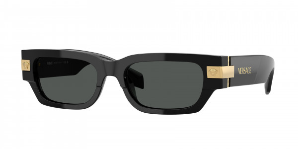 Versace VE4465F Sunglasses, GB1/87 BLACK DARK GREY (BLACK)