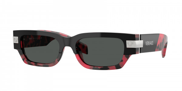 Versace VE4465 Sunglasses, 545787 TOP BLACK/RED HAVANA DARK GREY (BLACK)