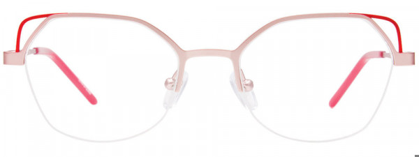 Takumi TK1270 Eyeglasses, 030 - Rose Gold & Red Trim