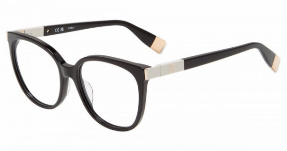 Furla VFU720 Eyeglasses, SHINY BLACK (0700)