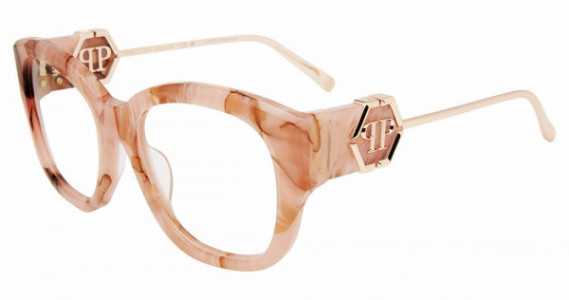 Philipp Plein VPP124M Eyeglasses, OPAL FUXIA/MARBLED PINK (06Z8)