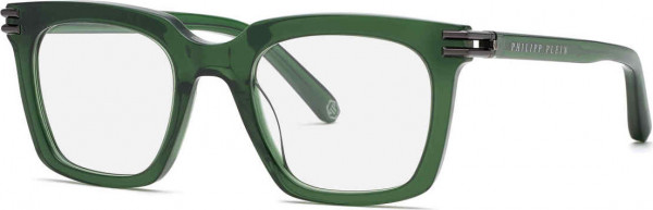Philipp Plein VPP115M Eyeglasses, TRANSP.GREEN (0G61)