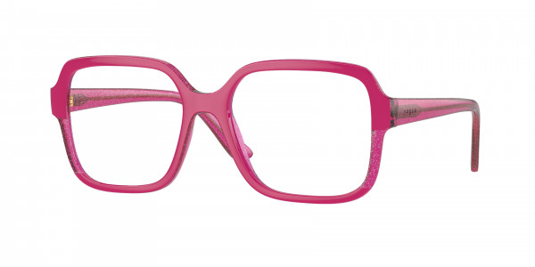 Vogue VO5555 Eyeglasses, 3135 CHERRY/TRANSP FUCHSIA GLITTER (PINK)