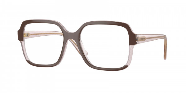 Vogue VO5555 Eyeglasses, 3136 BROWN/TRANSP ROSE GLITTER (BROWN)