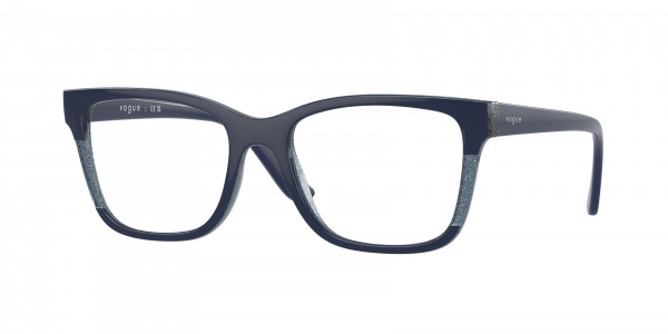 Vogue VO5556 Eyeglasses, 3141 BLUE/TRANSPARENT BLUE GLITTER (BLUE)