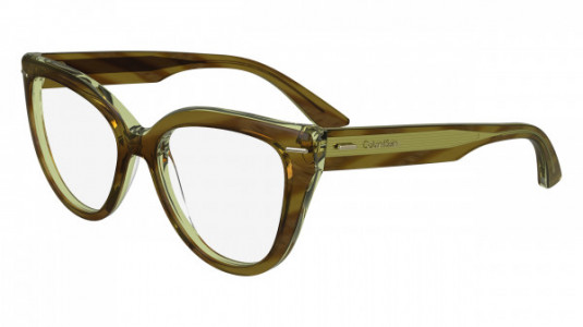Calvin Klein CK24514 Eyeglasses, (216) STRIPED BROWN/YELLOW