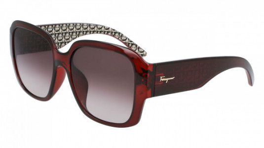 Ferragamo SF1009SA Sunglasses, (634) CRYSTAL BURGUNDY