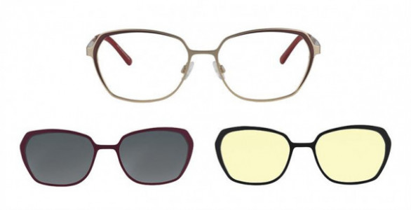 Interface IF2020 Eyeglasses, C3 IFKB RED/RSE GOLD