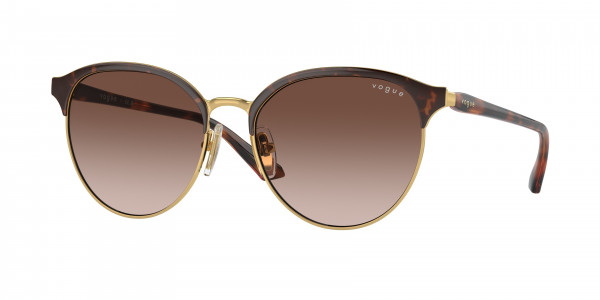 Vogue VO4303S Sunglasses, 507813 TOP HAVANA/GOLD BROWN GRADIENT (BROWN)