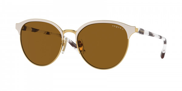 Vogue VO4303S Sunglasses, 996S83 TOP MATTE BEIGE/GOLD DARK BROW (BROWN)