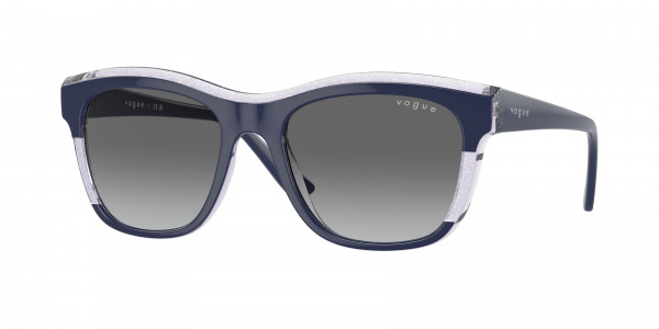 Vogue VO5557S Sunglasses, 313711 BLUE/TRANSP LILAC GLITTER GREY (BLUE)