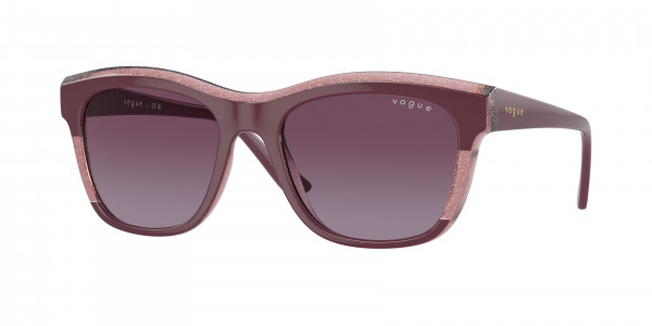 Vogue VO5557S Sunglasses, 31408H PURPLE/TRANSP PURPLE GLITTER V (PURPLE)