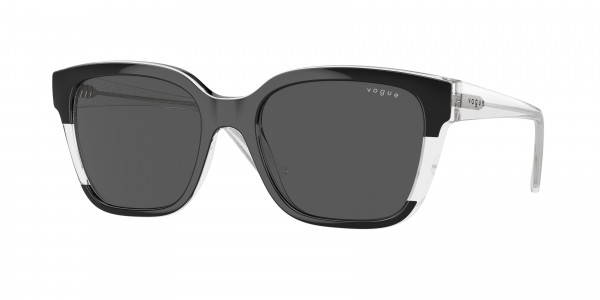Vogue VO5558SF Sunglasses, W82787 TOP BLACK/TRANSPARENT DARK GRE (BLACK)