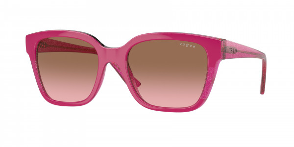 Vogue VO5558S Sunglasses, 313514 CHERRY/TRANSP FUCHSIA GLITTER (PINK)