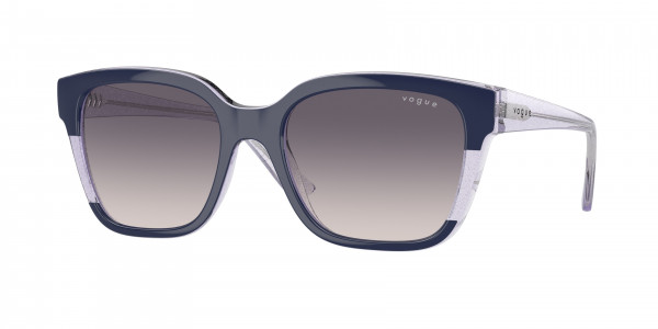 Vogue VO5558S Sunglasses, 313736 BLUE/TRANSP LILAC GLITTER PINK (BLUE)