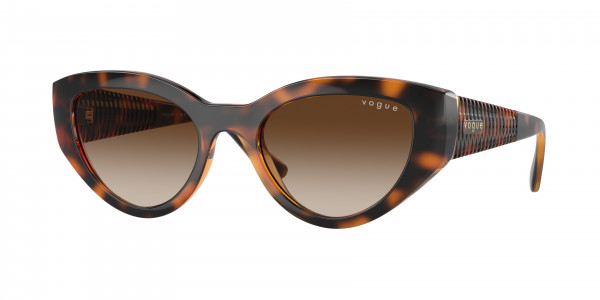 Vogue VO5566S Sunglasses, W65613 DARK HAVANA GRADIENT BROWN (BROWN)