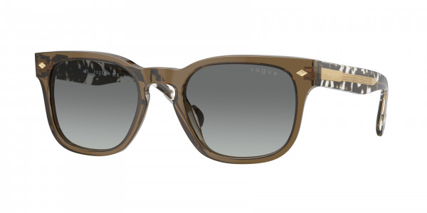 Vogue VO5571S Sunglasses, 314411 TRANSPARENT OLIVE GREEN GRADIE (GREEN)