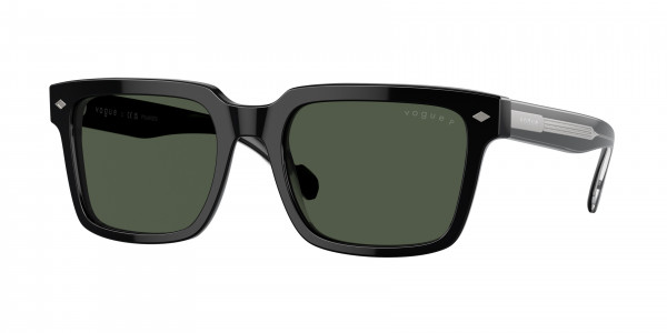 Vogue VO5573S Sunglasses, W44/9A BLACK DARK GREEN POLAR (BLACK)