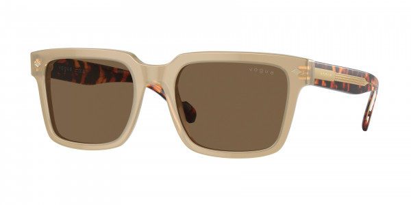 Vogue VO5573S Sunglasses, W90073 OPAL BEIGE DARK BROWN (BROWN)