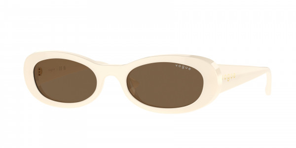 Vogue VO5582S Sunglasses, 316773 FULL IVORY DARK BROWN (WHITE)