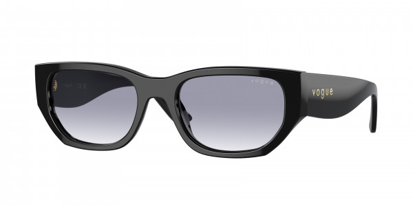 Vogue VO5586S Sunglasses, W44/79 BLACK CLEAR GRADIENT BLUE (BLACK)