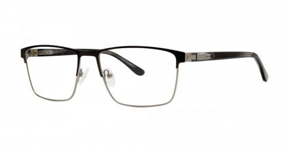 Big Mens Eyewear Club BIG FLOW Eyeglasses, Matte Gunmetal/Black Demi