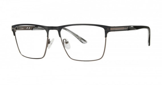 Big Mens Eyewear Club BIG YARD Eyeglasses, Matte Gunmetal/Black