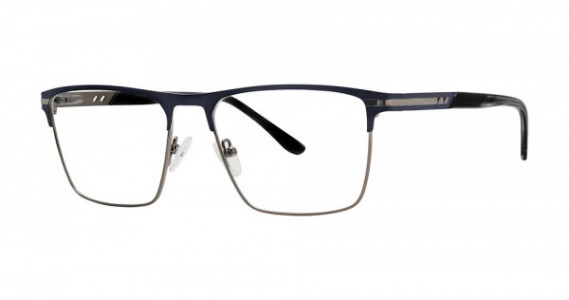 Big Mens Eyewear Club BIG YARD Eyeglasses, Matte Navy/Gunmetal