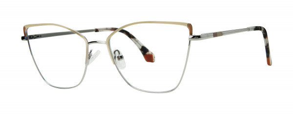 Genevieve ANGELIQUE Eyeglasses, Matte Ivory/Sienna/Silver