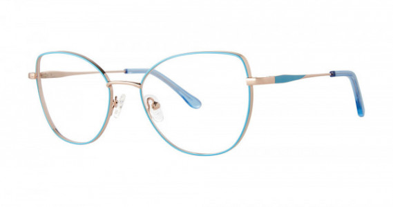Genevieve IMPECCABLE Eyeglasses, Sky Blue/roseGold