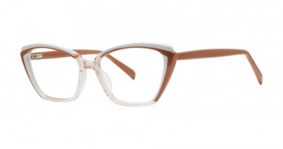 Genevieve AGAIN Eyeglasses, Blush Crystal/White/Taupe