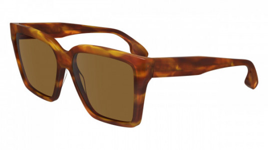 Victoria Beckham VB672S Sunglasses, (223) STRIPED BLONDE HAVANA