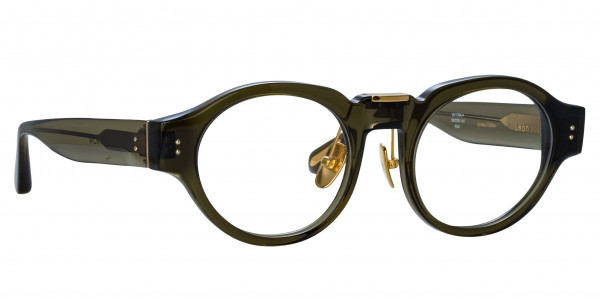 Linda Farrow LFL1324 LEON Eyeglasses, (004) GREEN/LIGHT GOLD